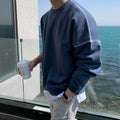 Crewneck Hoodie Men's Autumn Loose Design Sense Niche Solid Color Long-sleeved T-shirt Top