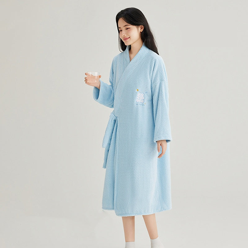 Long Bathrobe-style Pajamas For Women