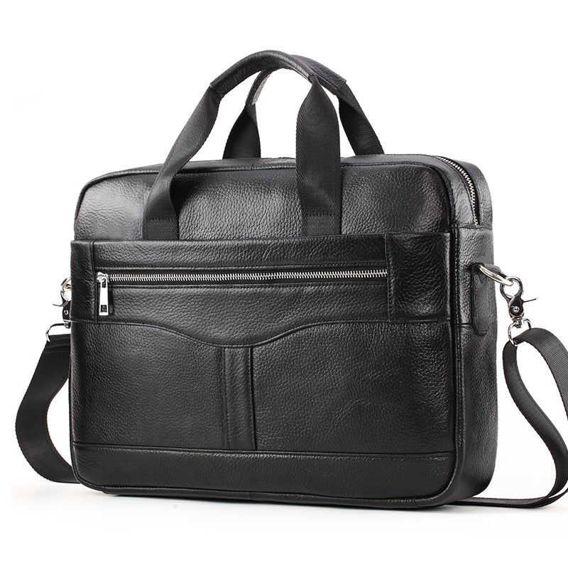 Men Official Document First Layer Leather Crossbody Bag