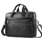Men Official Document First Layer Leather Crossbody Bag