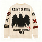Mens Oversized, Loose-fit Pullover Sweatshirt With Long Sleeves