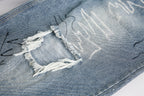 Fashion Destroyed Graffiti Cropped Pants Men