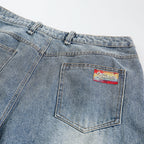 Fashion Destroyed Graffiti Cropped Pants Men