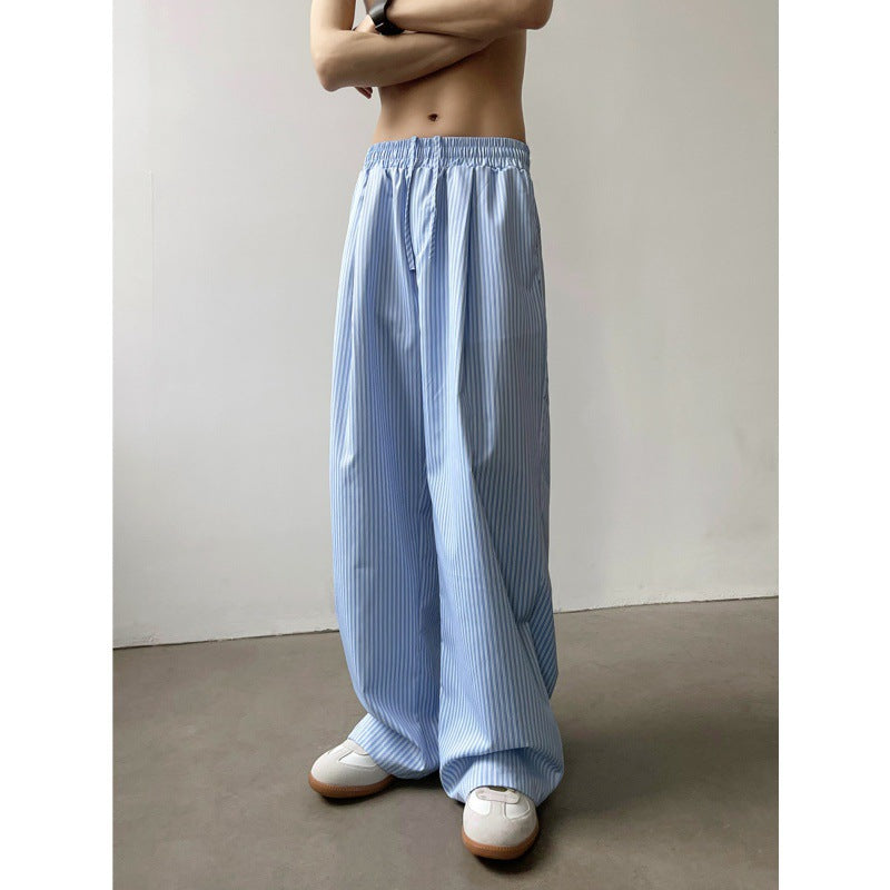Fashion Personality Striped Loose Pants Men