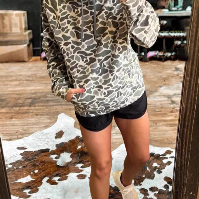 Retro Unisex Digital Print Loose-Fit Hooded Sweatshirt Jacket