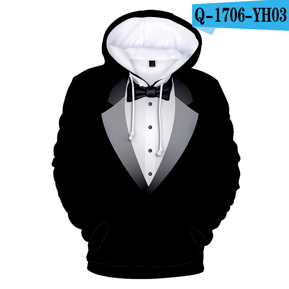 Digital Printed Cashmere Hooded Sweater For Suit