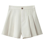 Stretchy High-waisted Pleated Wide-leg Casual Pants That Slim The Figure And Are Versatileperfect As An A-line Hot Pant