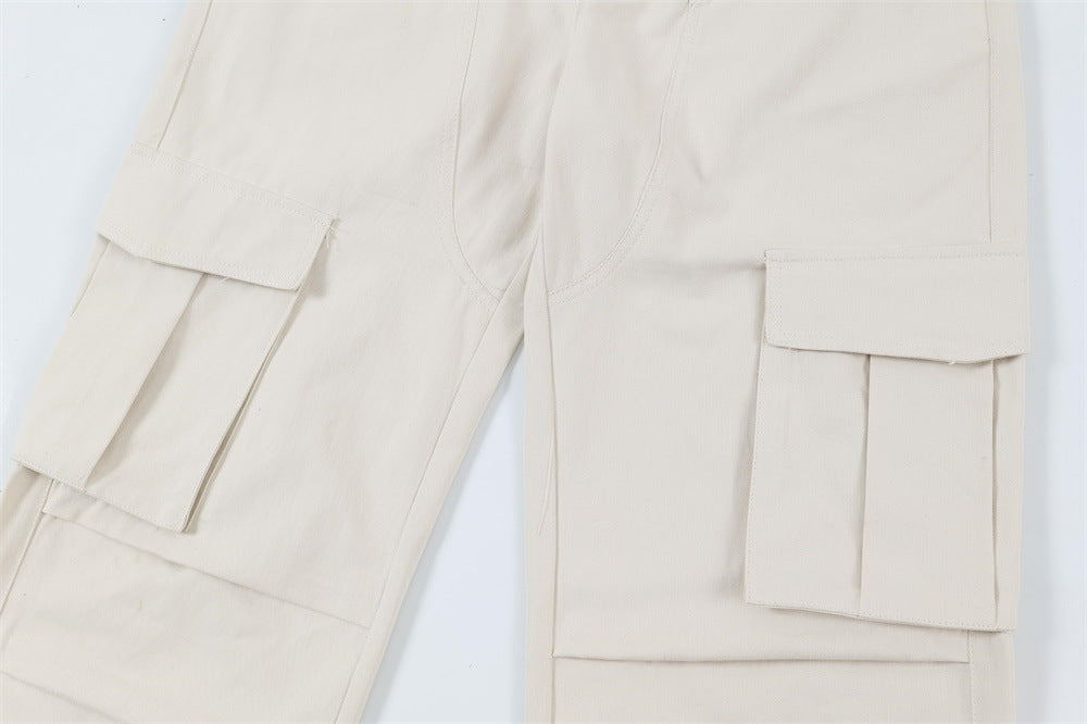 Fashion Pleated Workwear Paratrooper Pants Men