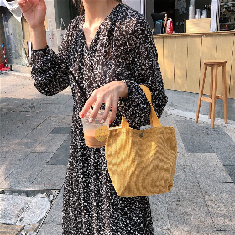 Corduroy Handbag Mini Bag Retro