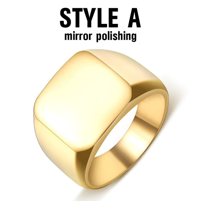 Beier new store 316L Stainless Steel ring top quality High Polished Signet Solid Biker Ring for men fashion Jewelry LLBR8-177R