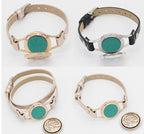 Stainless Steel Titanium Steel Hollow Perfume Fragrance Bracelet Double Circle Leather Belt Essential Oil Diffusion Fragrance Bracelet