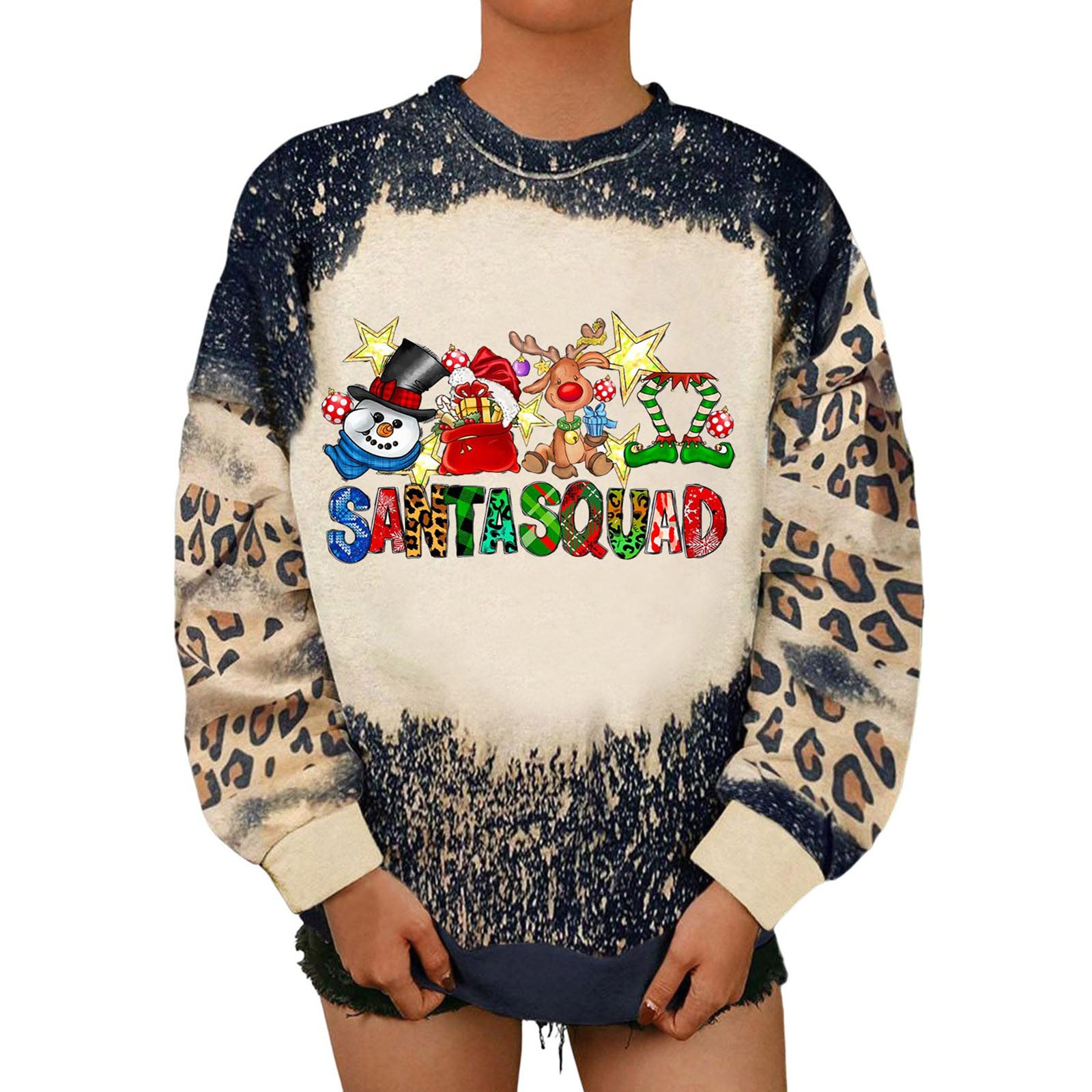 2 Autumn And Winter New Christmas 3D Digital Printed Round Neck Brushed Hoody