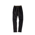 Slim drawstring zipper casual pants men