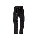 Slim drawstring zipper casual pants men