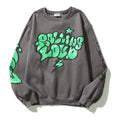 American Street Tide Alphabet Print Crewneck Hoodie Pullover