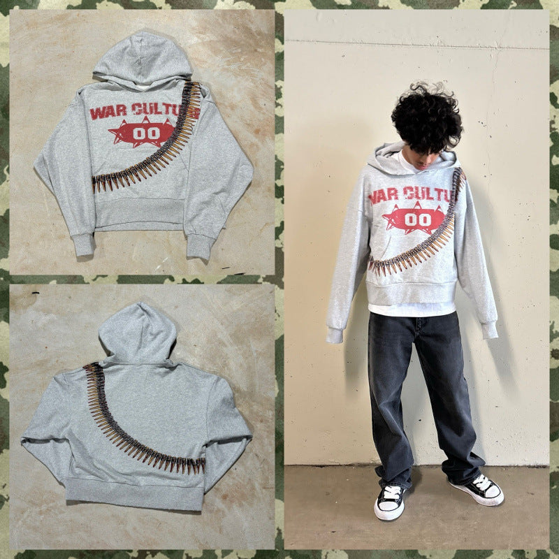 Fashionable Trendy Pullover Loose-fitting Hoodie Top