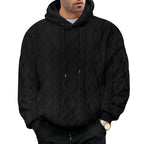 Men's Casual Jacquard Double-Sided Fleece Hoodie Top