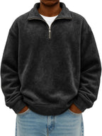 Stylish Vintage Oversized Mens Half-zip Hoodie