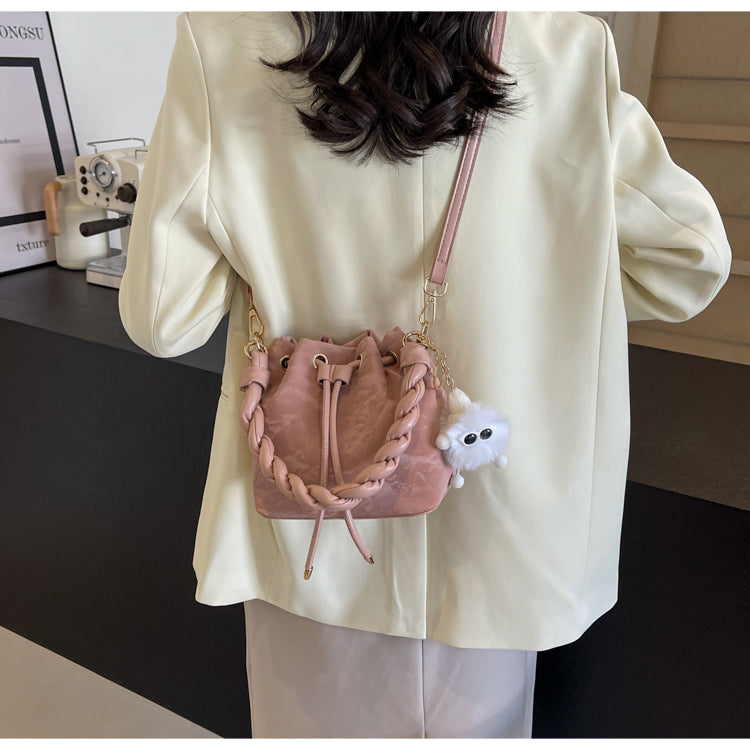 Versatile Bucket Bag Messenger Bag Women's Handbag