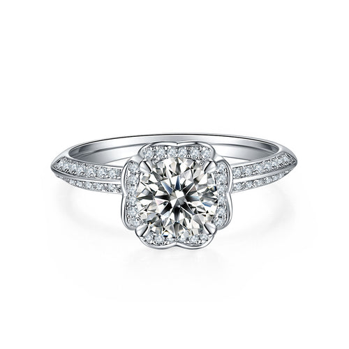 A 1-carat Luxurious And Fashionable Light Luxury Trend Jewelry Silver Ring For Men And Women, Set With Top-quality Moissanite, Made Of S925 Silver-plated Platinum Material.