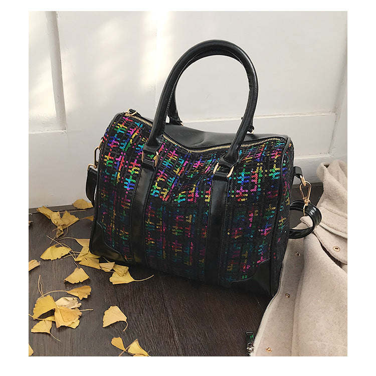 Vintage crossbody bag check handbag