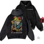 Pure Cotton Washed Vintage Hooded Sweatshirt With Double-layer Hood