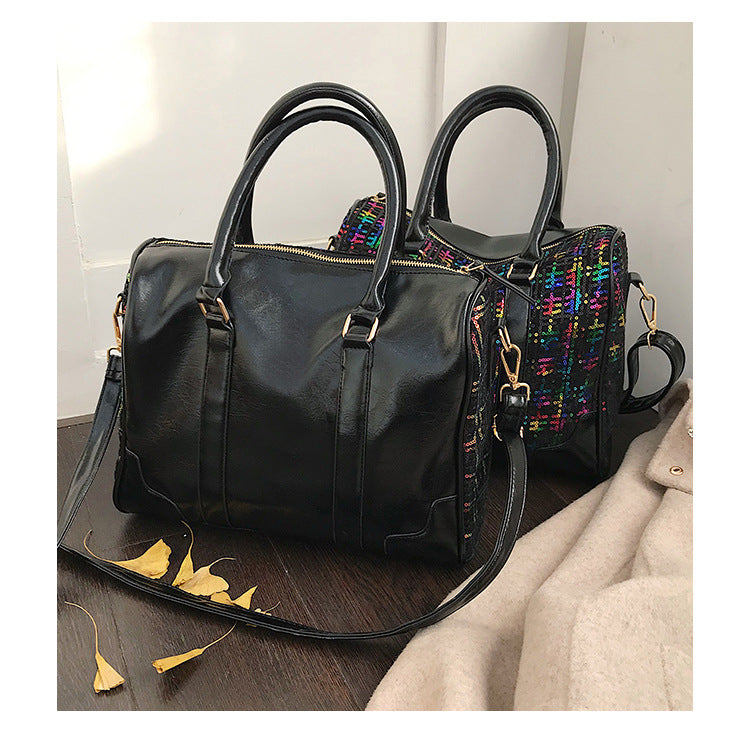Vintage crossbody bag check handbag