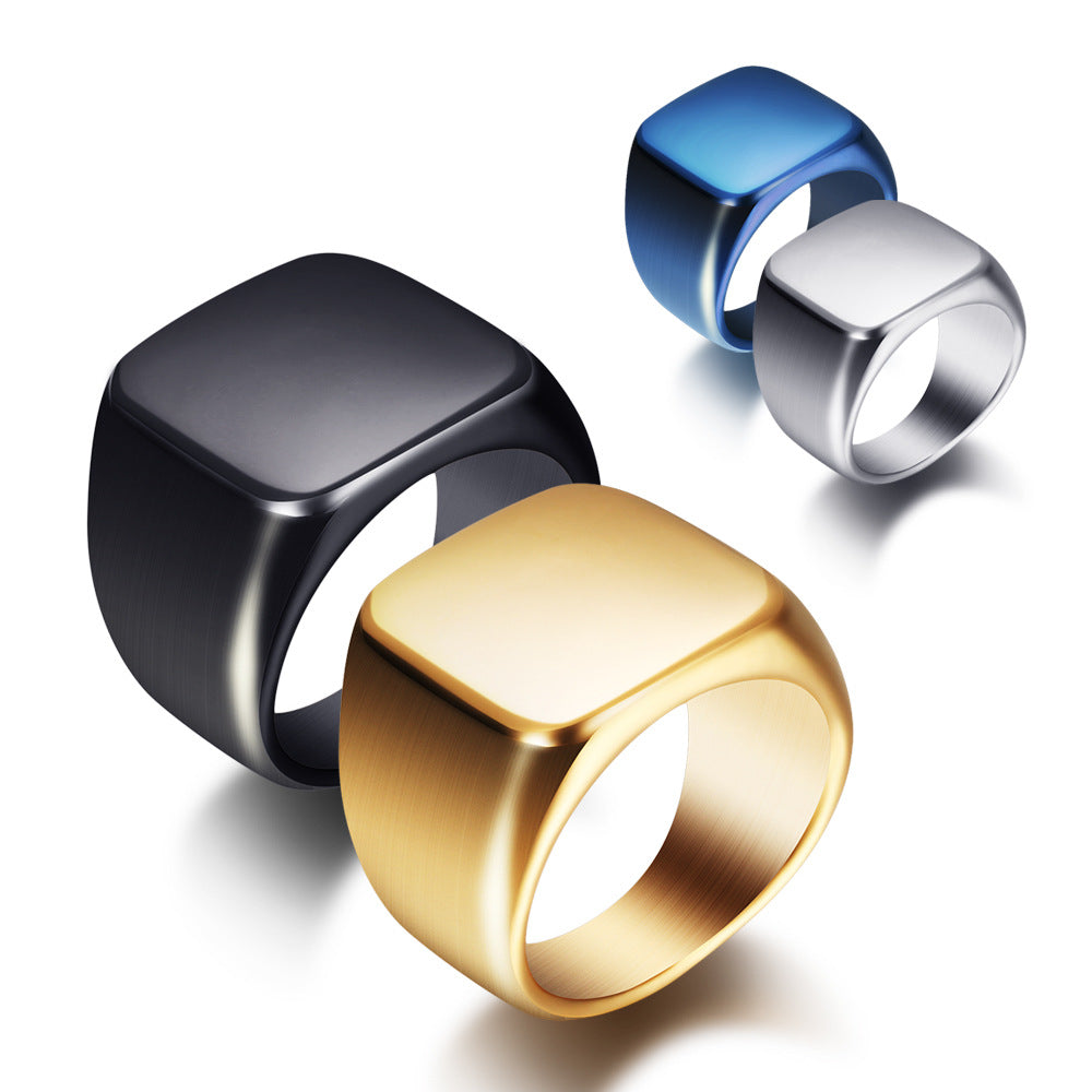 Beier new store 316L Stainless Steel ring top quality High Polished Signet Solid Biker Ring for men fashion Jewelry LLBR8-177R