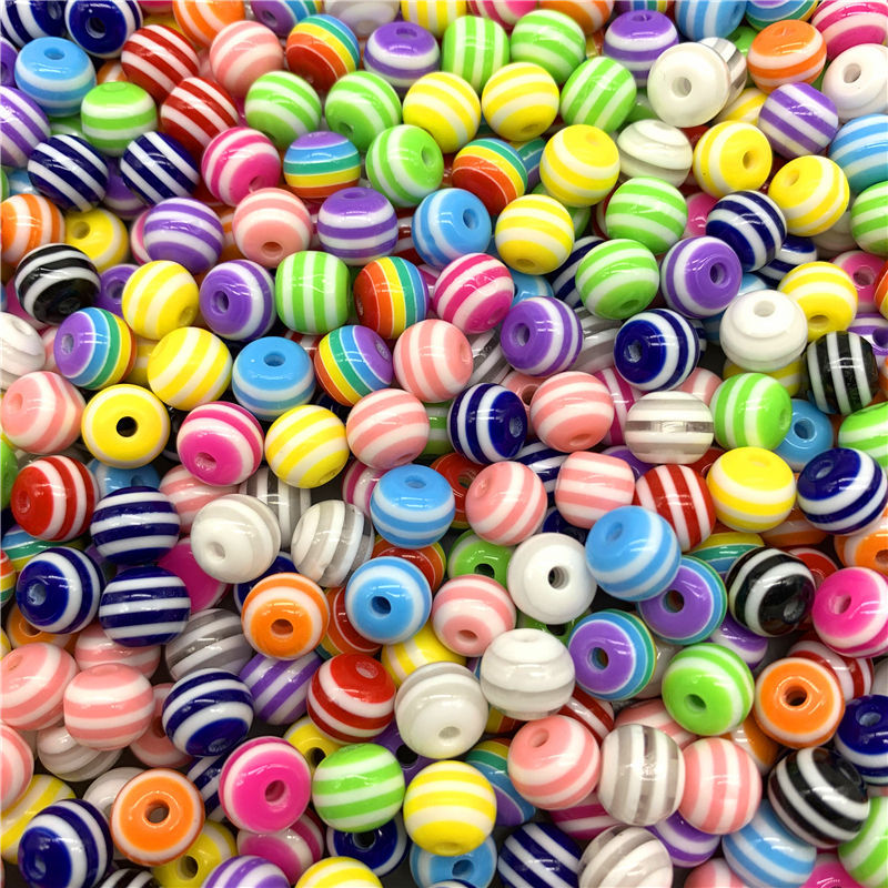 Rainbow Color Resin Beaded Jewelry Accessories