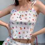 Women's Fashion Printed Sling Shorts Pant Set
