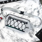 Men'S Chest Bag Oxford Cloth Trendy Cool Style Waist Bag Reflective Strip Shoulder Messenger Bag Men
