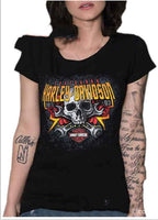 Women''s Steel Rose Crew Neck Short Sleeve T-shirt - Black