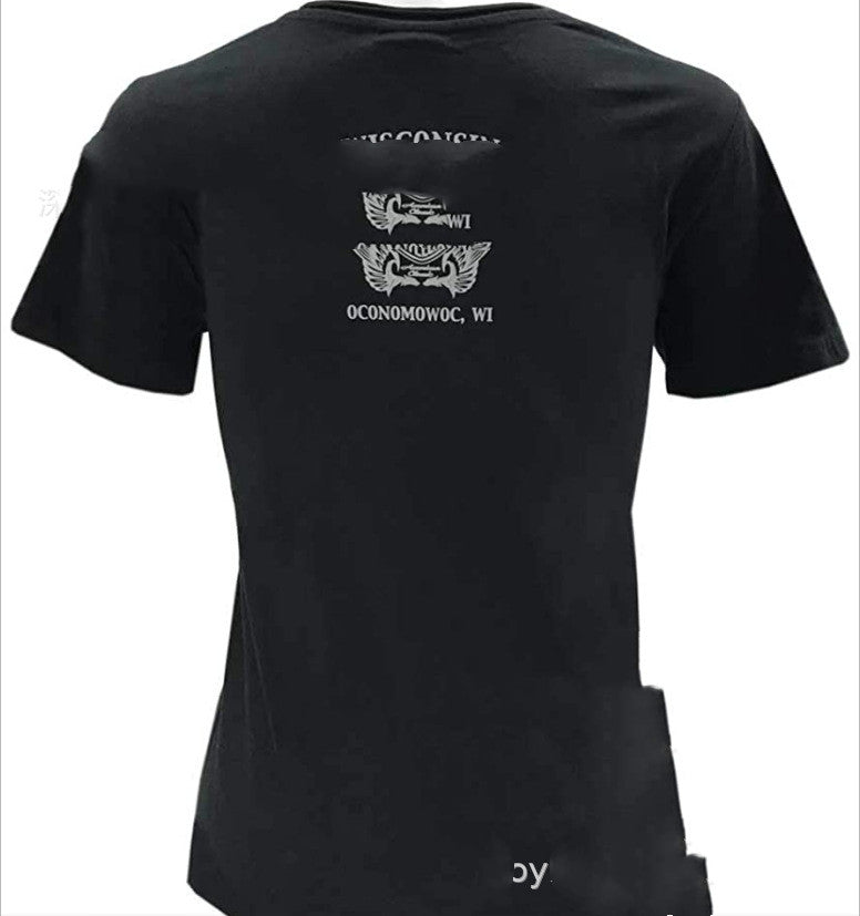 Women''s Steel Rose Crew Neck Short Sleeve T-shirt - Black