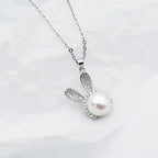Luxury Cute Rabbit With Pearl Jewelry