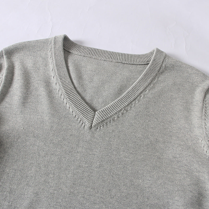 School-supplied Dark Gray Long-sleeve Knit Top