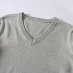 School-supplied Dark Gray Long-sleeve Knit Top