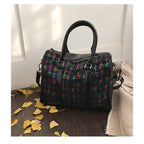 Vintage crossbody bag check handbag