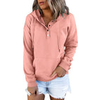 Loose-fitting Casual Long-sleeve Hoodie With A Drawstring And Pockets