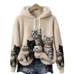 3D-printed Warm Loose-fitting Hoodie With Double Hoods For Cats