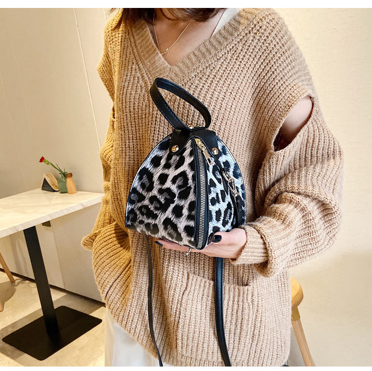 Leopard print triangle bag handbag