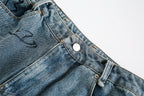 Fashion Destroyed Graffiti Cropped Pants Men