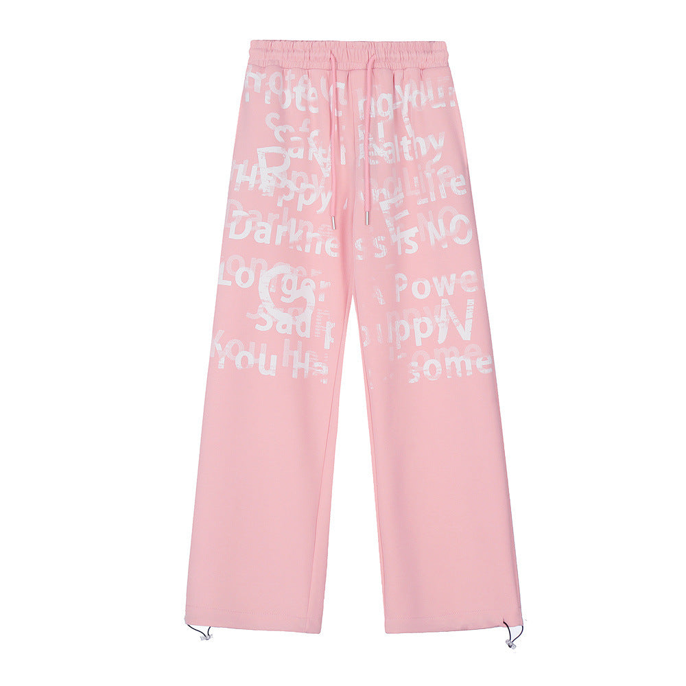 Graffiti Letter Casual Pants Men