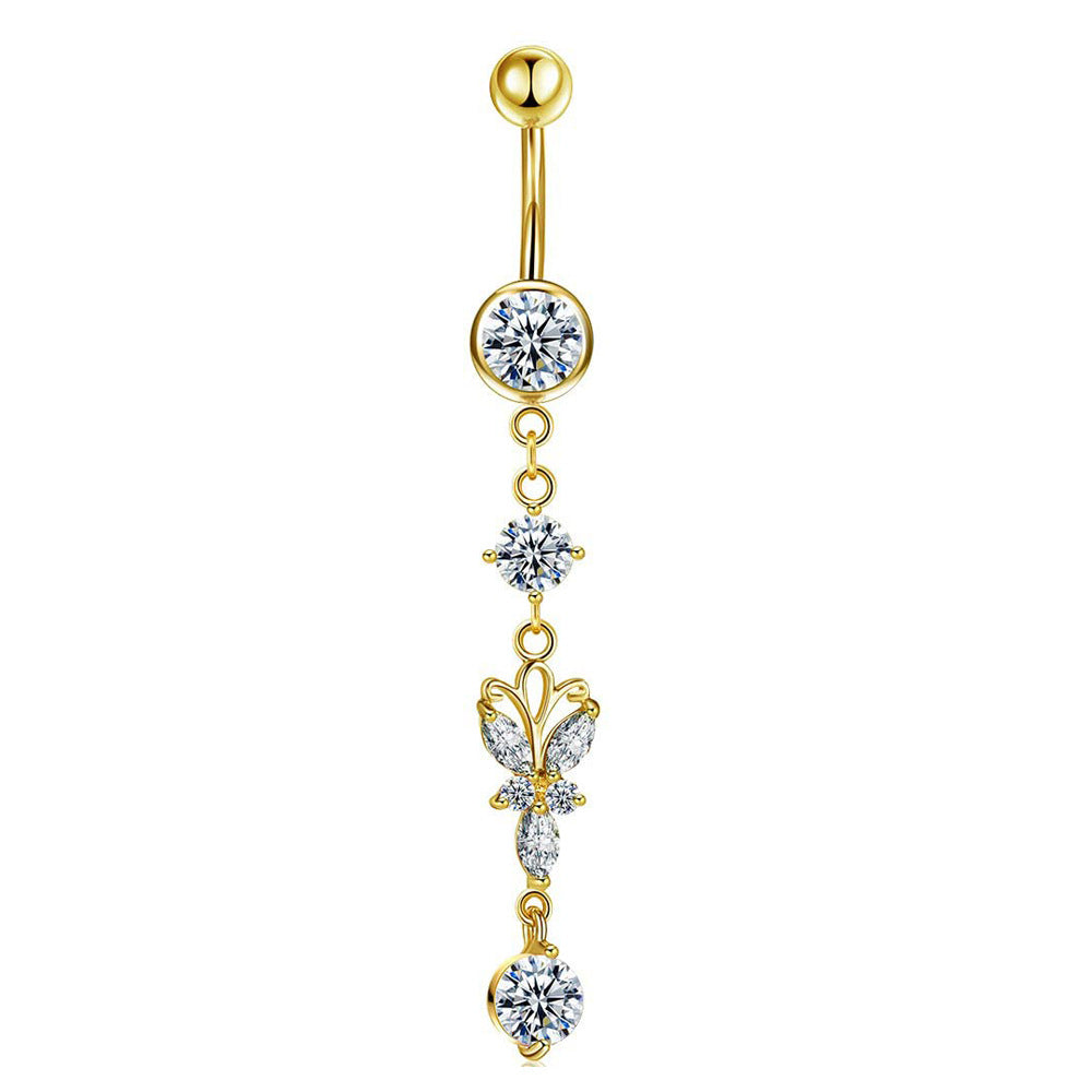 Butterfly Stainless Steel Plus Copper Parts Piercing Jewelry