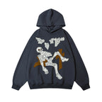 Embroidered Skull Hooded Sweater For Men And Women