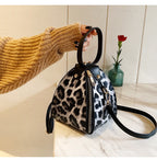 Leopard print triangle bag handbag