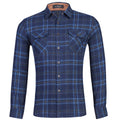 Cotton plaid double bag long sleeve shirt men