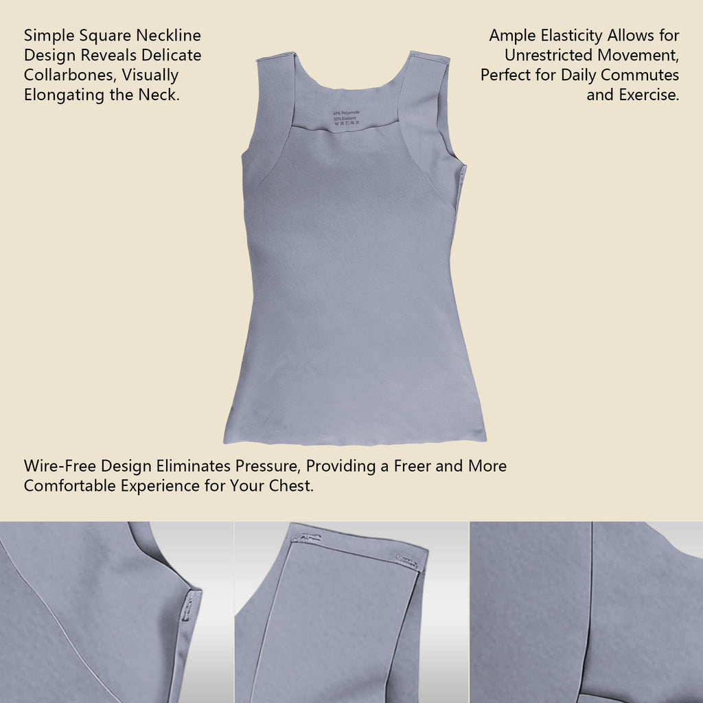 Square-neck Chest-padded Base Shirt For Women