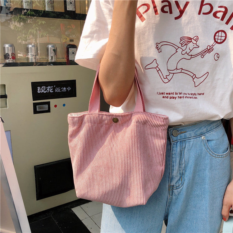 Corduroy Handbag Mini Bag Retro