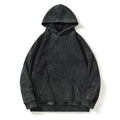 Make Old Washed Wax Printed Cotton Sweatshirt Loose Fit