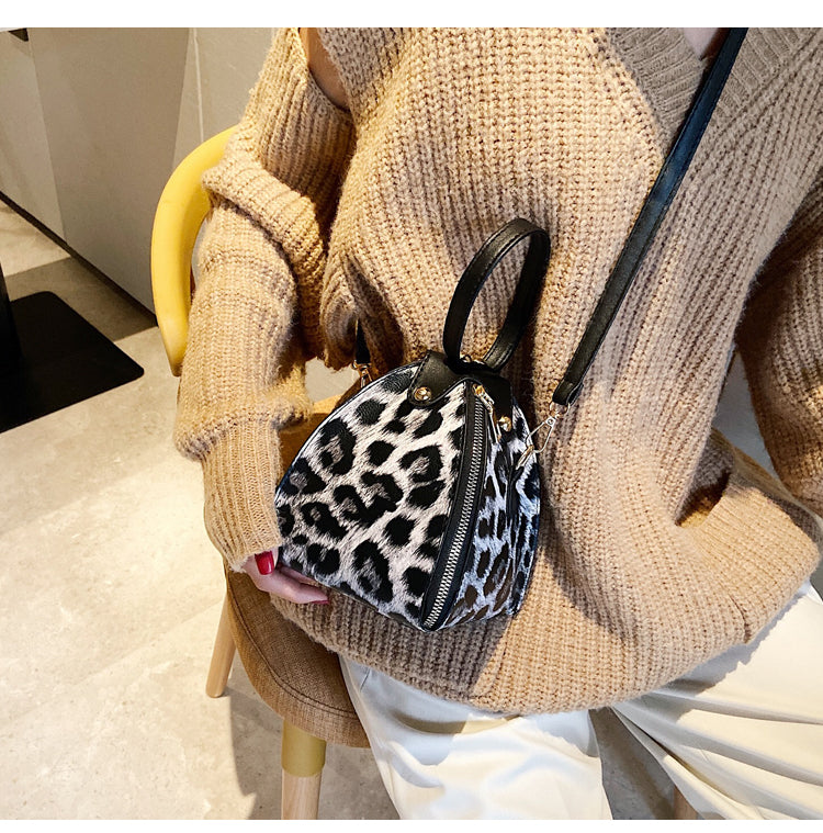 Leopard print triangle bag handbag